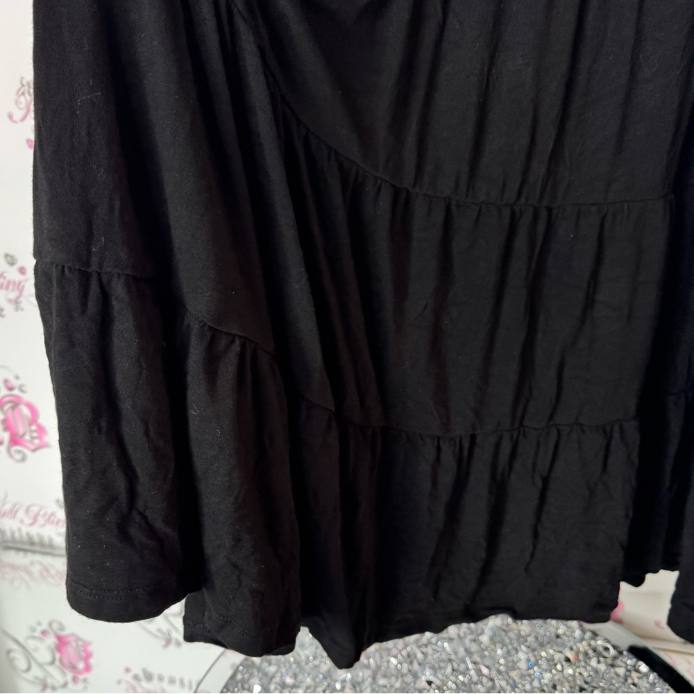 INC dress ruffle frill tiered milkmaid silver detail metal Elegant Black Dress - Picture 5 of 7